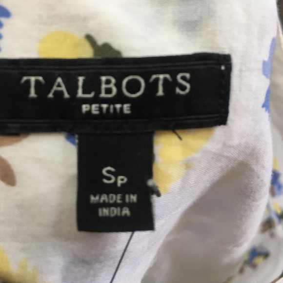 Talbots - White with floral pattern blouse - Picture 3 of 5